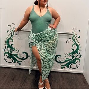 Fashion Nova Green One Piece Swimsuit